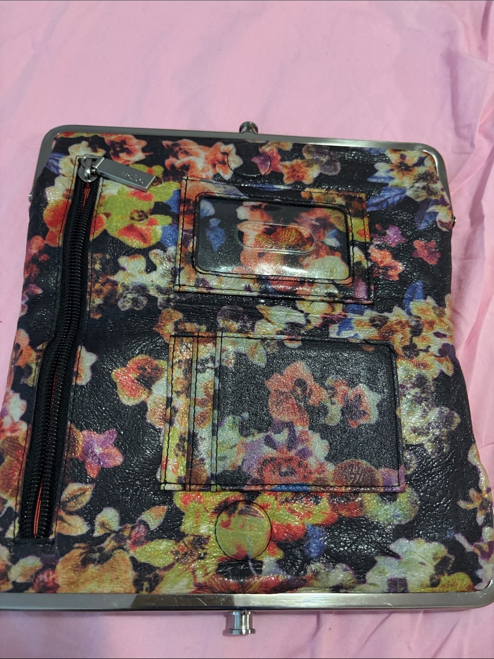 HOBO Floral Wallet - Black Multicolor